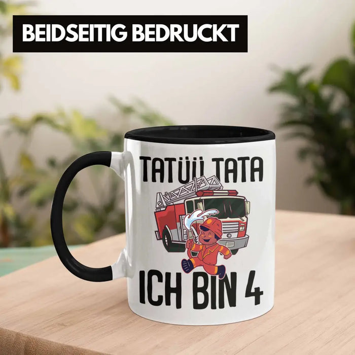 Trendation - 4. Geburtstag Geschenk Jungs Feuerwehr Tasse Geschenke Zubehör Lustig Kinder Geburtstag Spruch Ich Bin 4 Trendation