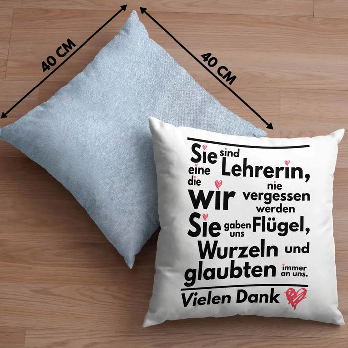 Trendation - Abschiedsgeschenk Lehrerin Kissen Geschenk zum Abschied Klassenlehrerin Beste Lehrerin Geschenkidee Danke Dekokissen mit Füllung 40x40 Rosa Trendation