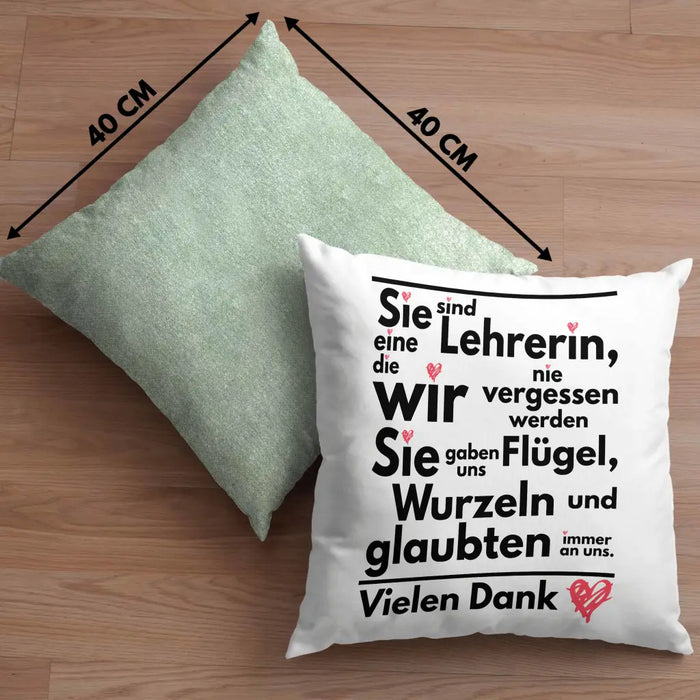 Trendation - Abschiedsgeschenk Lehrerin Kissen Geschenk zum Abschied Klassenlehrerin Beste Lehrerin Geschenkidee Danke Dekokissen mit Füllung 40x40 Rosa Trendation