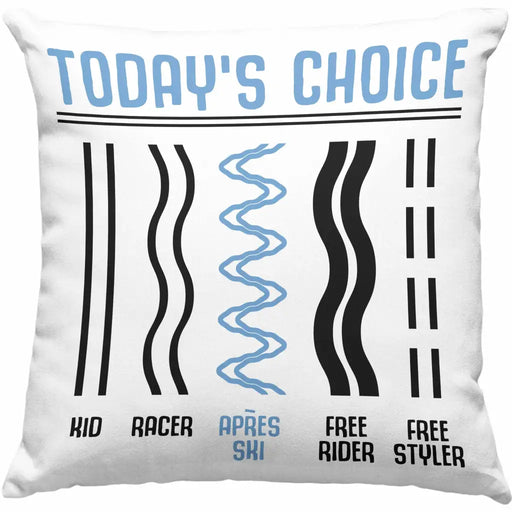 Trendation - Apres Ski Kissen Geschenk Grafik Geschenkidee Skifahrer Geschenk Winter Berge Dekokissen mit Füllung 40x40 Rosa Trendation