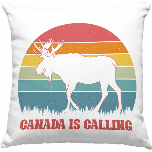 Trendation - Canada Is Calling Auslandsjahr Kanada Kissen Geschenkidee Auswandern Abschiedsgeschenk Abschied Kanada Dekokissen mit Füllung 40x40 Rosa Trendation