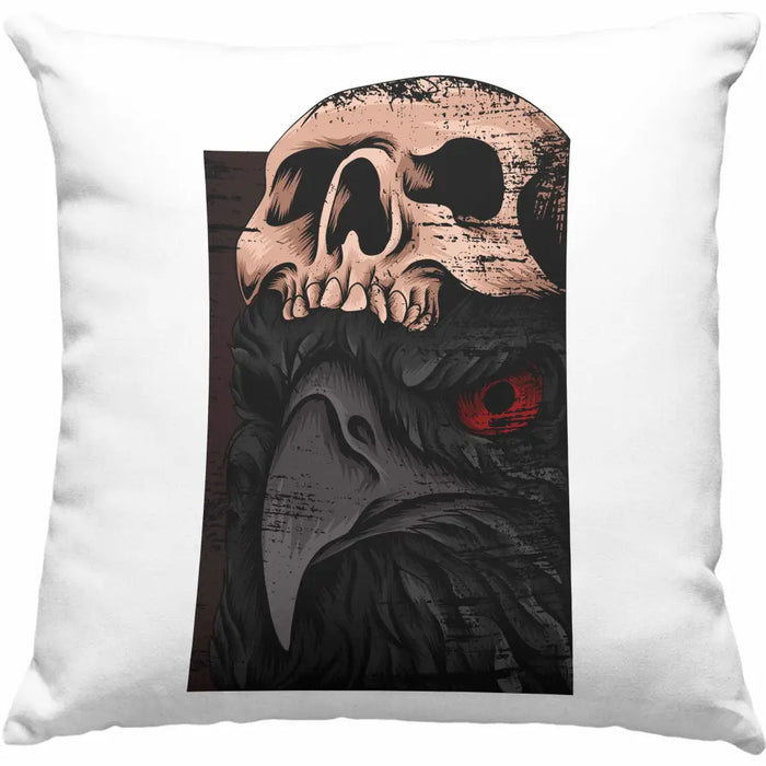 Trendation - Coole Kissen Raben Totenkopf Geschenk Death Metal Punk Rock Dekokissen mit Füllung 40x40 Rosa Trendation