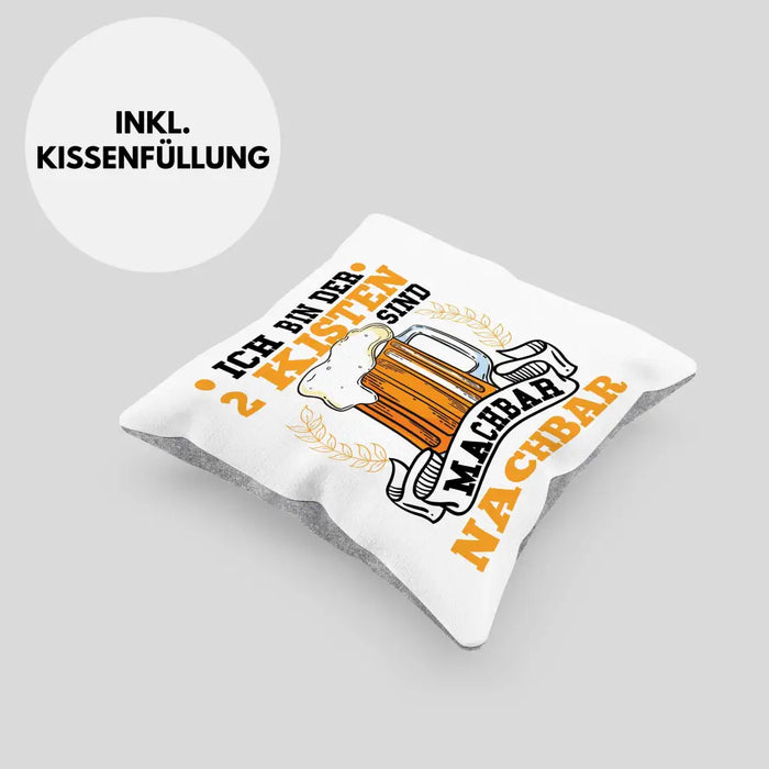 Trendation - Cooler Nachbar Kissen Geschenk Bester Nachbar Geschenkidee Nachbarn Dekokissen mit Füllung 40x40 Rosa Trendation