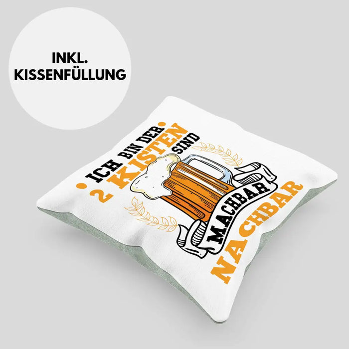 Trendation - Cooler Nachbar Kissen Geschenk Bester Nachbar Geschenkidee Nachbarn Dekokissen mit Füllung 40x40 Rosa Trendation