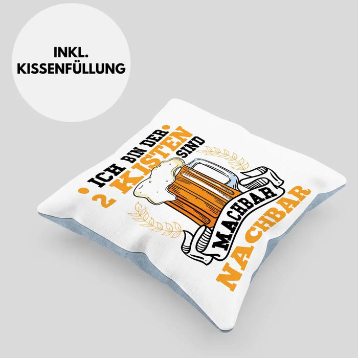 Trendation - Cooler Nachbar Kissen Geschenk Bester Nachbar Geschenkidee Nachbarn Dekokissen mit Füllung 40x40 Rosa Trendation