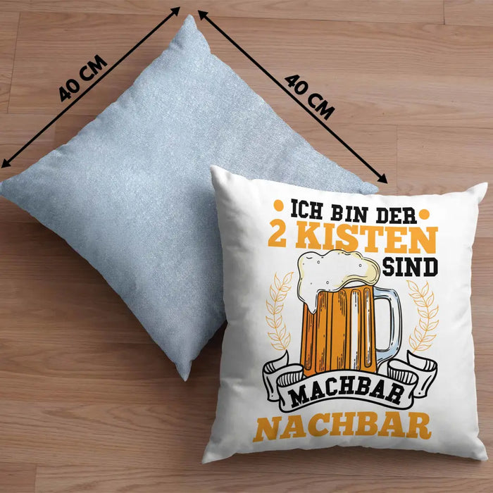 Trendation - Cooler Nachbar Kissen Geschenk Bester Nachbar Geschenkidee Nachbarn Dekokissen mit Füllung 40x40 Rosa Trendation