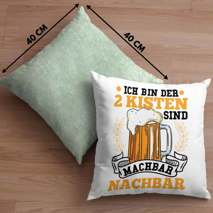 Trendation - Cooler Nachbar Kissen Geschenk Bester Nachbar Geschenkidee Nachbarn Dekokissen mit Füllung 40x40 Rosa Trendation