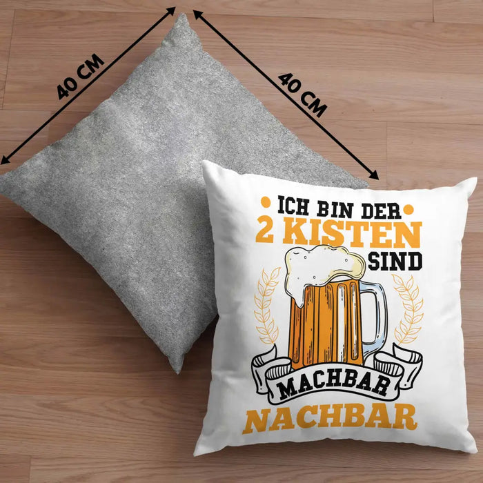 Trendation - Cooler Nachbar Kissen Geschenk Bester Nachbar Geschenkidee Nachbarn Dekokissen mit Füllung 40x40 Rosa Trendation