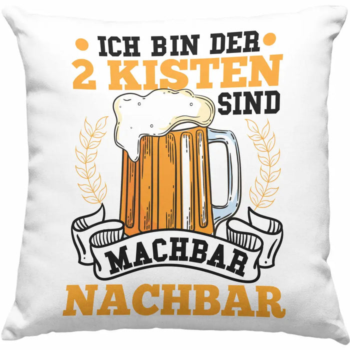 Trendation - Cooler Nachbar Kissen Geschenk Bester Nachbar Geschenkidee Nachbarn Dekokissen mit Füllung 40x40 Rosa Trendation