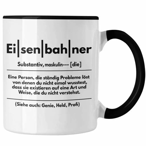 Trendation - Eisenbahner Geschenk Modelleisenbahn Geschenk Tasse Dampflok Spruch Mönner Geschenkdidee Trendation