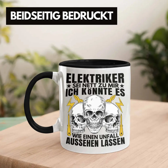 Trendation - Elektriker Tasse Geschenk Elektromeister Lustiger Spruch Männer Geschenkidee Wie Ein Unfall Aussehen Lassen Trendation