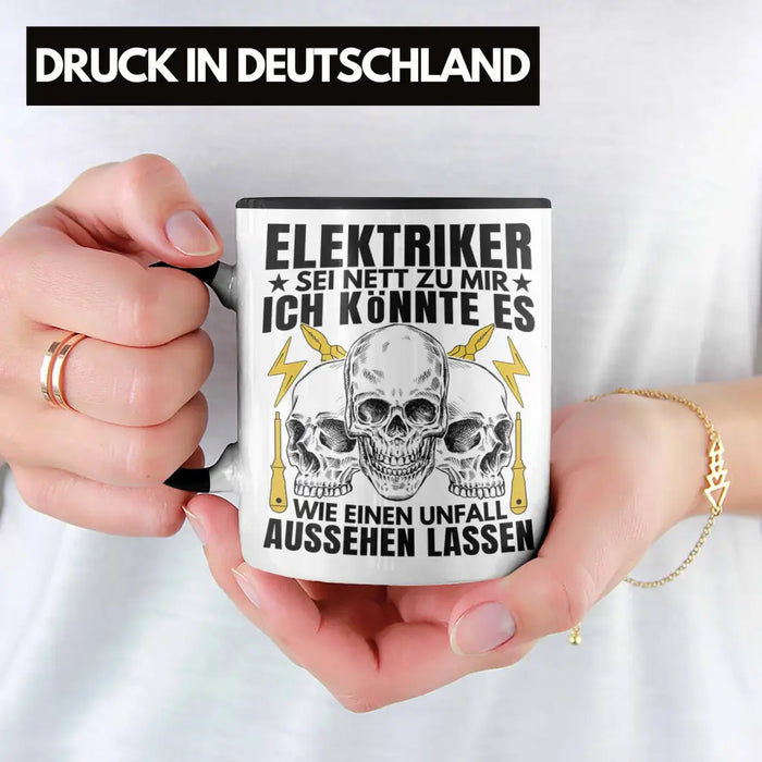 Trendation - Elektriker Tasse Geschenk Elektromeister Lustiger Spruch Männer Geschenkidee Wie Ein Unfall Aussehen Lassen Trendation