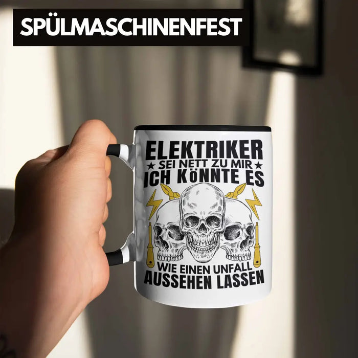 Trendation - Elektriker Tasse Geschenk Elektromeister Lustiger Spruch Männer Geschenkidee Wie Ein Unfall Aussehen Lassen Trendation