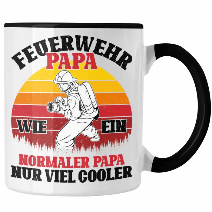 Trendation - Feuerwehr Papa Geschenk Tasse Feuerwehrmann Vater Vatertag Spruch Trendation