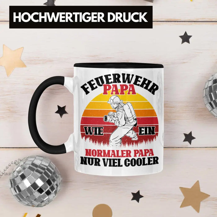 Trendation - Feuerwehr Papa Geschenk Tasse Feuerwehrmann Vater Vatertag Spruch Trendation