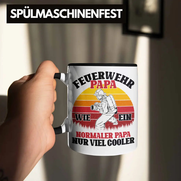 Trendation - Feuerwehr Papa Geschenk Tasse Feuerwehrmann Vater Vatertag Spruch Trendation