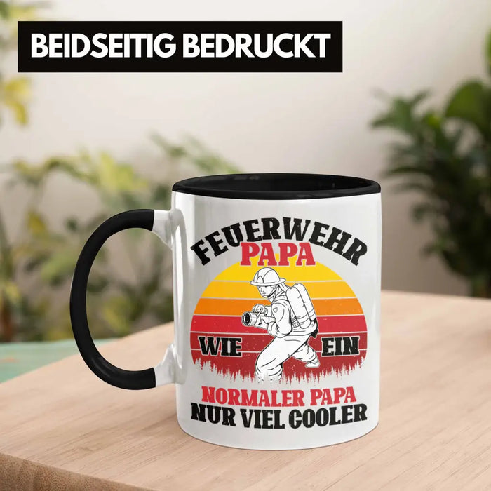 Trendation - Feuerwehr Papa Geschenk Tasse Feuerwehrmann Vater Vatertag Spruch Trendation