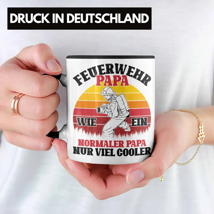 Trendation - Feuerwehr Papa Geschenk Tasse Feuerwehrmann Vater Vatertag Spruch Trendation
