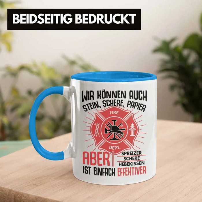 Trendation - Feuerwehr Tasse Geschenke Zubehör Lustig Einsatz Geburtstag Spruch Mann Fire Blau Trendation