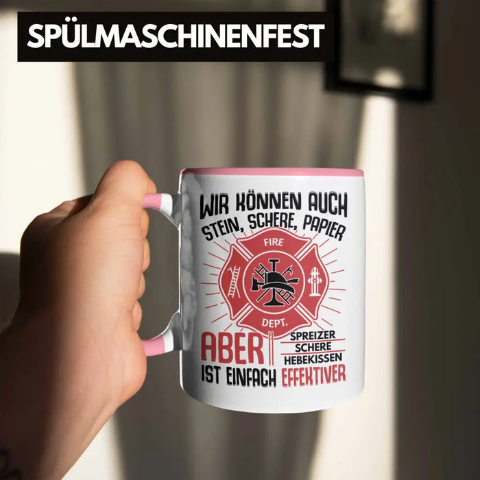Trendation - Feuerwehr Tasse Geschenke Zubehör Lustig Einsatz Geburtstag Spruch Mann Fire Rosa Trendation