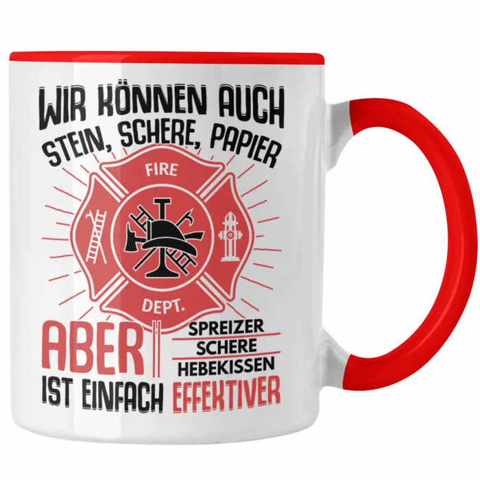 Trendation - Feuerwehr Tasse Geschenke Zubehör Lustig Einsatz Geburtstag Spruch Mann Fire Rot Trendation