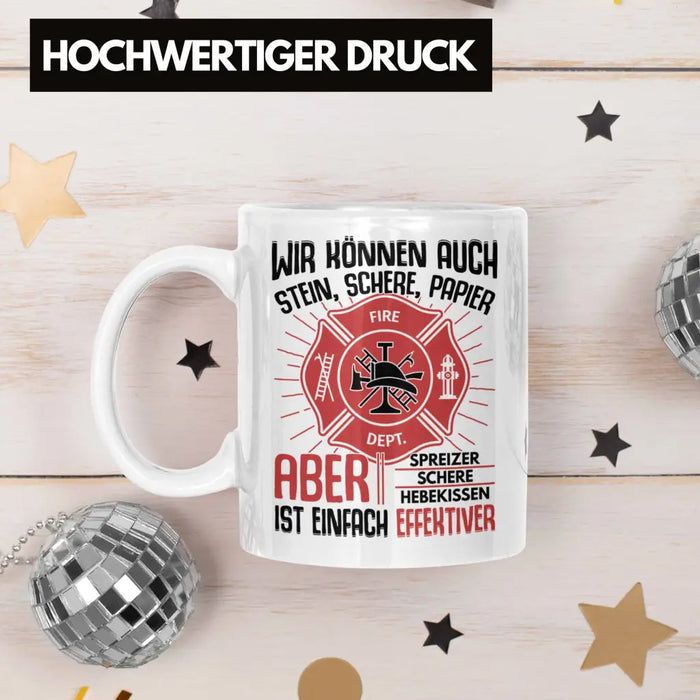 Trendation - Feuerwehr Tasse Geschenke Zubehör Lustig Einsatz Geburtstag Spruch Mann Fire Weiß Trendation