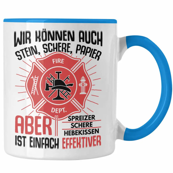 Trendation - Feuerwehr Tasse Geschenke Zubehör Lustig Einsatz Geburtstag Spruch Mann Fire Blau Trendation