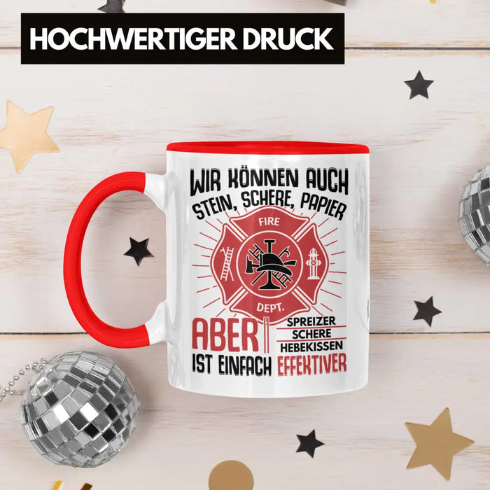 Trendation - Feuerwehr Tasse Geschenke Zubehör Lustig Einsatz Geburtstag Spruch Mann Fire Rot Trendation