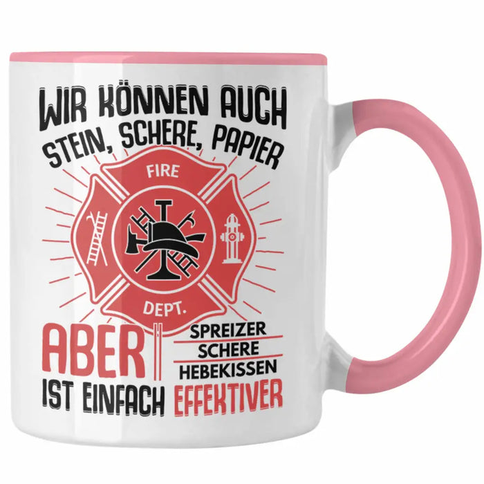 Trendation - Feuerwehr Tasse Geschenke Zubehör Lustig Einsatz Geburtstag Spruch Mann Fire Rosa Trendation