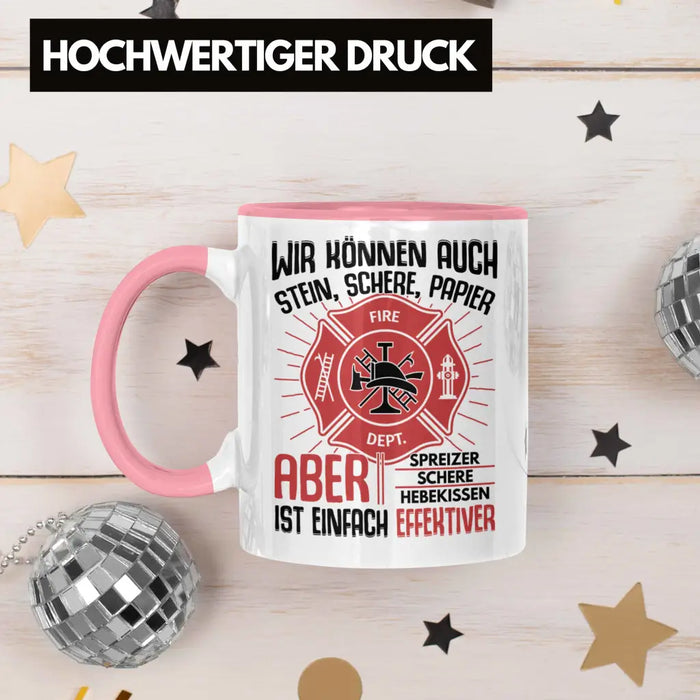 Trendation - Feuerwehr Tasse Geschenke Zubehör Lustig Einsatz Geburtstag Spruch Mann Fire Rosa Trendation