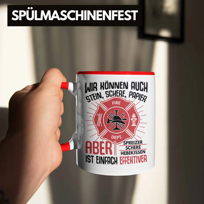 Trendation - Feuerwehr Tasse Geschenke Zubehör Lustig Einsatz Geburtstag Spruch Mann Fire Rot Trendation