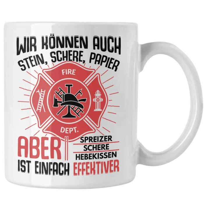 Trendation - Feuerwehr Tasse Geschenke Zubehör Lustig Einsatz Geburtstag Spruch Mann Fire Weiß Trendation