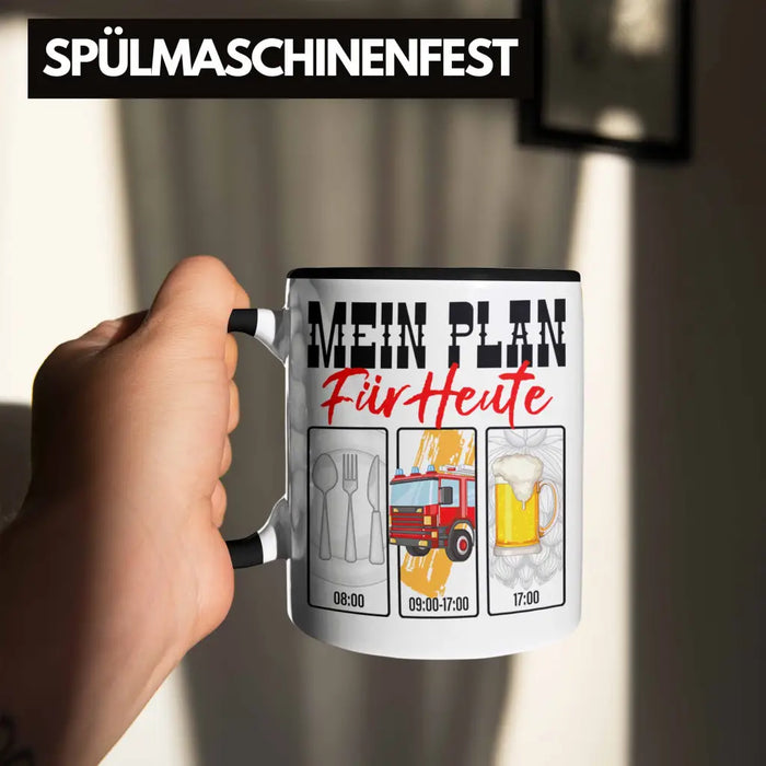 Trendation - Feuerwehr Tasse Lustiges Geschenk für Feuerwehrmann Grafik Becher Geburtstag Weihnachten Trendation