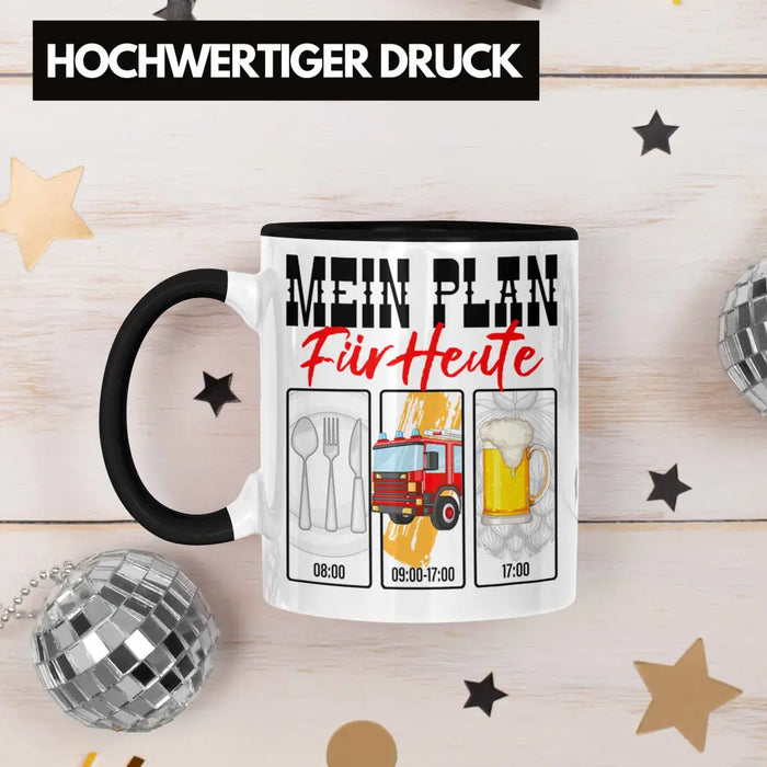 Trendation - Feuerwehr Tasse Lustiges Geschenk für Feuerwehrmann Grafik Becher Geburtstag Weihnachten Trendation
