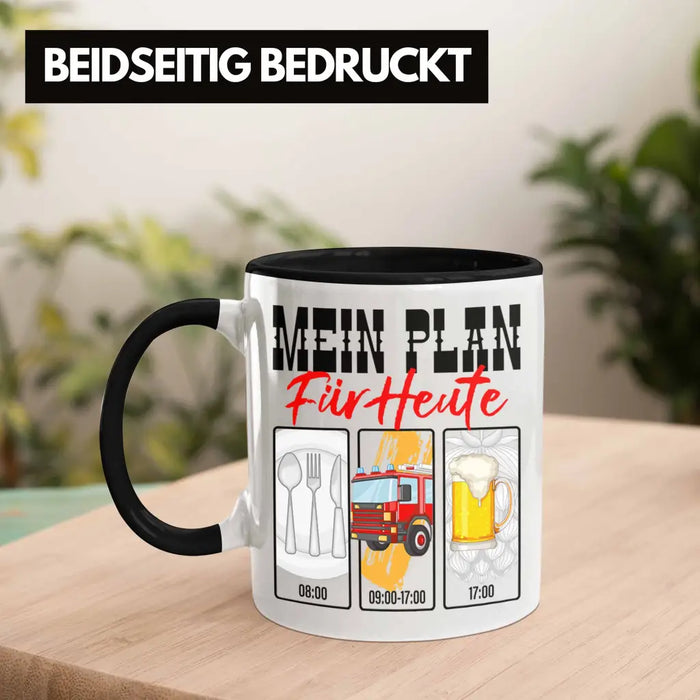 Trendation - Feuerwehr Tasse Lustiges Geschenk für Feuerwehrmann Grafik Becher Geburtstag Weihnachten Trendation