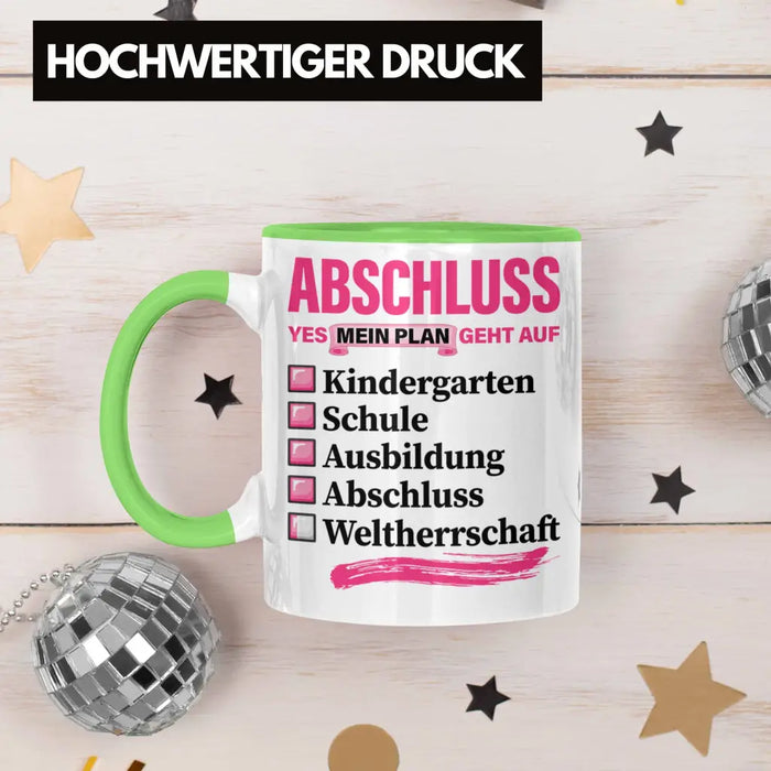 Trendation - Frauen Prüfung Bestanden Geschenk Tasse Geschenkidee Bestandene Prüfung Abschluss 2023 Master Bachelor Doktor Frauen Grün Trendation