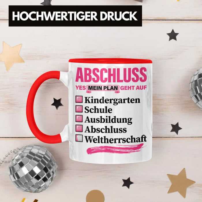 Trendation - Frauen Prüfung Bestanden Geschenk Tasse Geschenkidee Bestandene Prüfung Abschluss 2023 Master Bachelor Doktor Frauen Rot Trendation