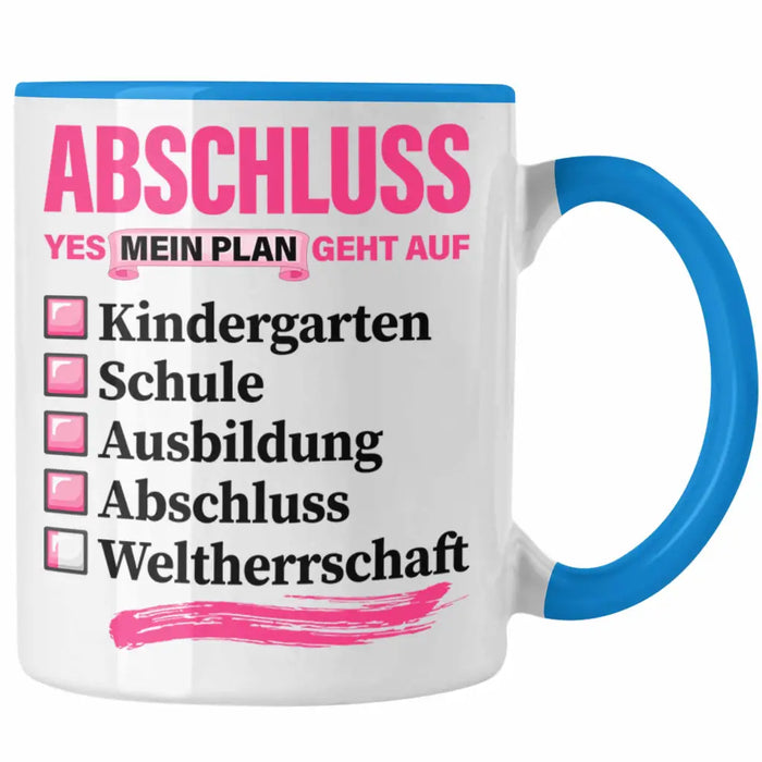Trendation - Frauen Prüfung Bestanden Geschenk Tasse Geschenkidee Bestandene Prüfung Abschluss 2023 Master Bachelor Doktor Frauen Blau Trendation