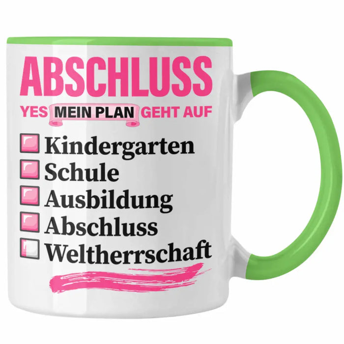 Trendation - Frauen Prüfung Bestanden Geschenk Tasse Geschenkidee Bestandene Prüfung Abschluss 2023 Master Bachelor Doktor Frauen Grün Trendation