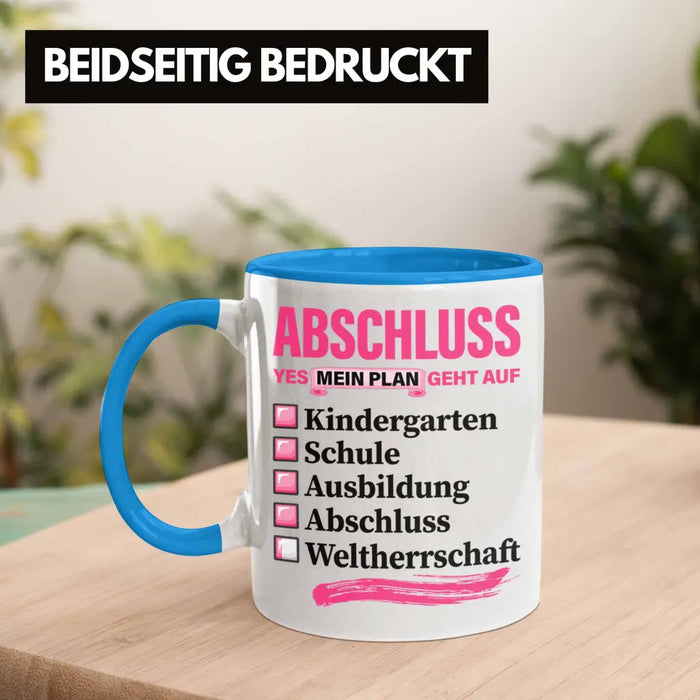 Trendation - Frauen Prüfung Bestanden Geschenk Tasse Geschenkidee Bestandene Prüfung Abschluss 2023 Master Bachelor Doktor Frauen Blau Trendation