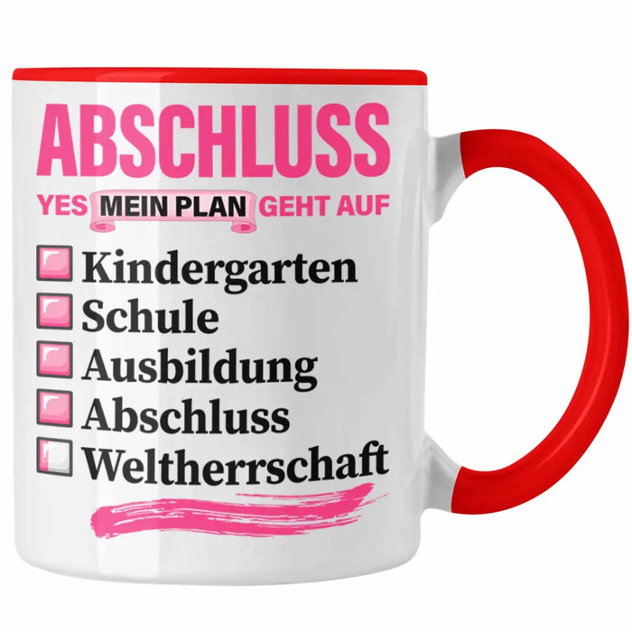 Trendation - Frauen Prüfung Bestanden Geschenk Tasse Geschenkidee Bestandene Prüfung Abschluss 2023 Master Bachelor Doktor Frauen Rot Trendation