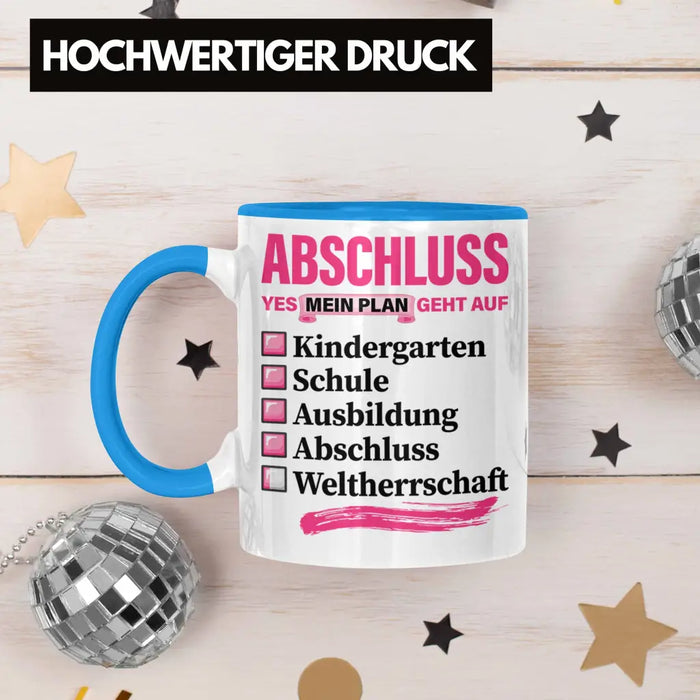 Trendation - Frauen Prüfung Bestanden Geschenk Tasse Geschenkidee Bestandene Prüfung Abschluss 2023 Master Bachelor Doktor Frauen Blau Trendation
