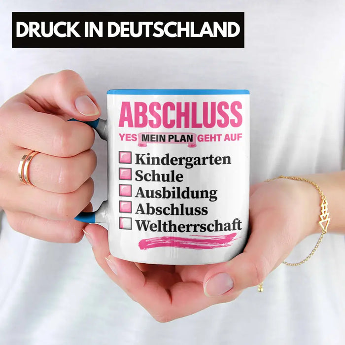 Trendation - Frauen Prüfung Bestanden Geschenk Tasse Geschenkidee Bestandene Prüfung Abschluss 2023 Master Bachelor Doktor Frauen Blau Trendation