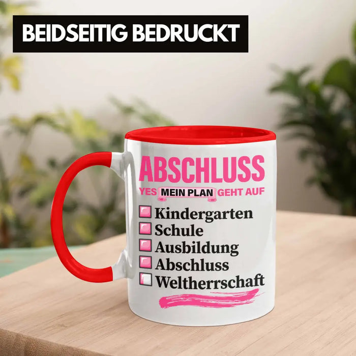 Trendation - Frauen Prüfung Bestanden Geschenk Tasse Geschenkidee Bestandene Prüfung Abschluss 2023 Master Bachelor Doktor Frauen Rot Trendation