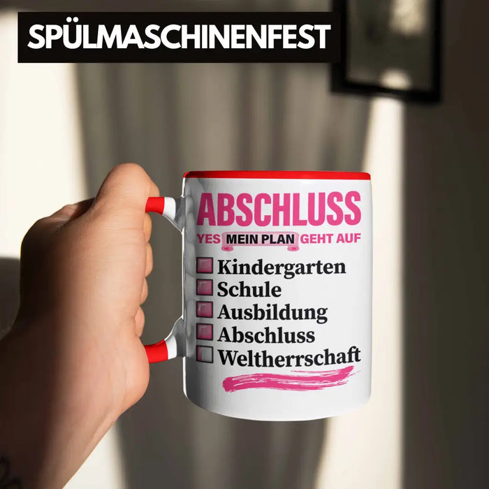 Trendation - Frauen Prüfung Bestanden Geschenk Tasse Geschenkidee Bestandene Prüfung Abschluss 2023 Master Bachelor Doktor Frauen Rot Trendation