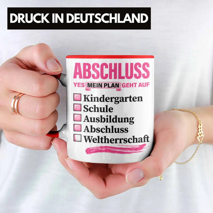 Trendation - Frauen Prüfung Bestanden Geschenk Tasse Geschenkidee Bestandene Prüfung Abschluss 2023 Master Bachelor Doktor Frauen Rot Trendation