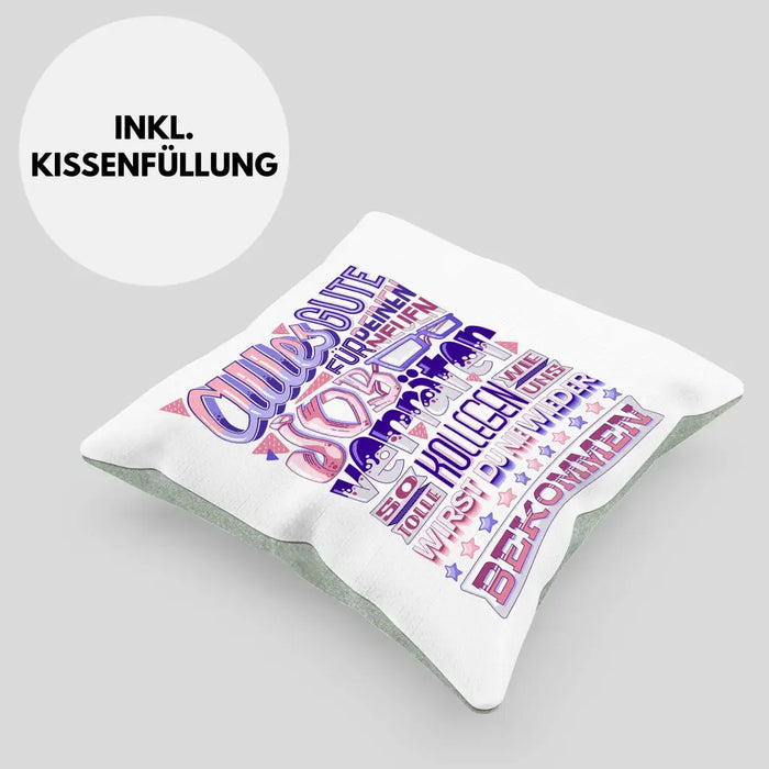 Trendation - Jobwechsel Kissen Geschenk Kollege Kollegin Neuer Job Abschied Spruch Verräter Abschiedsgeschenk Dekokissen mit Füllung 40x40 Rosa Trendation