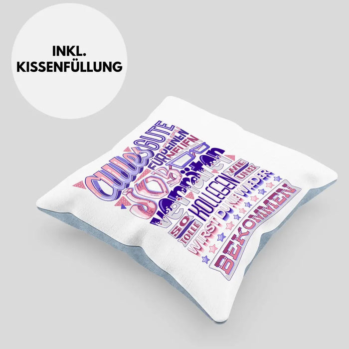 Trendation - Jobwechsel Kissen Geschenk Kollege Kollegin Neuer Job Abschied Spruch Verräter Abschiedsgeschenk Dekokissen mit Füllung 40x40 Rosa Trendation