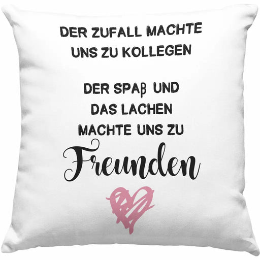 Trendation - Jobwechsel Kissen Geschenk Kollegin Abschiedsgeschenk Neuer Job Der Zufall Machte Uns Zu Kollegen Dekokissen mit Füllung 40x40 Rosa Trendation