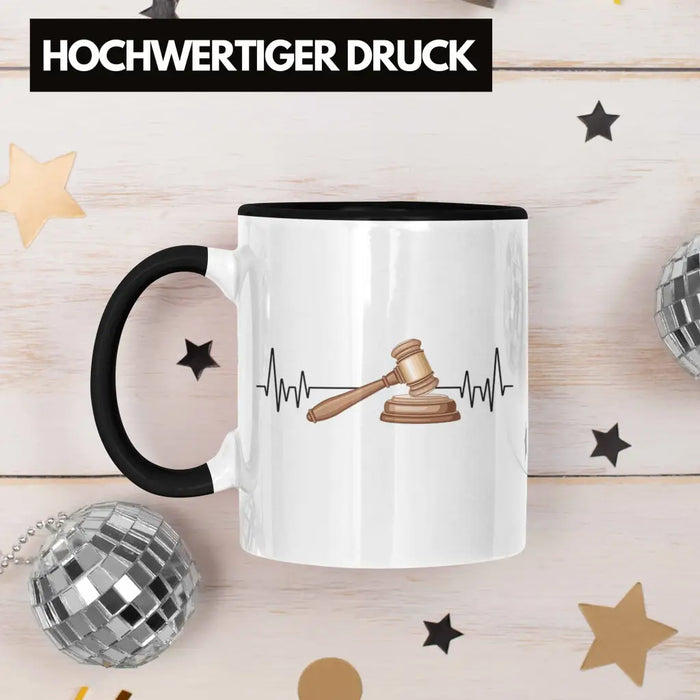 Trendation - Jura Jurist Herzschlag Tasse Geschenk für Richter Juristen Hobby Geschenkidee Trendation